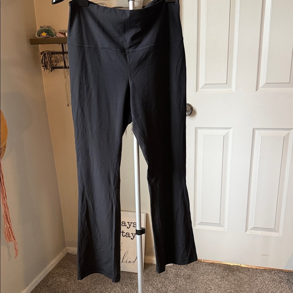 lululemon athletica Black Ribbed Mini Flare Leggings